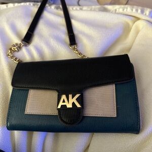Anne Klein Black and Teal Mini Bag